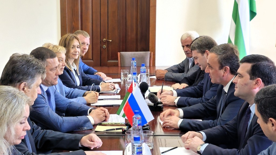 Встреча премьер-министра Владимира Делба и губернатора Псковской области Михаила Ведерникова